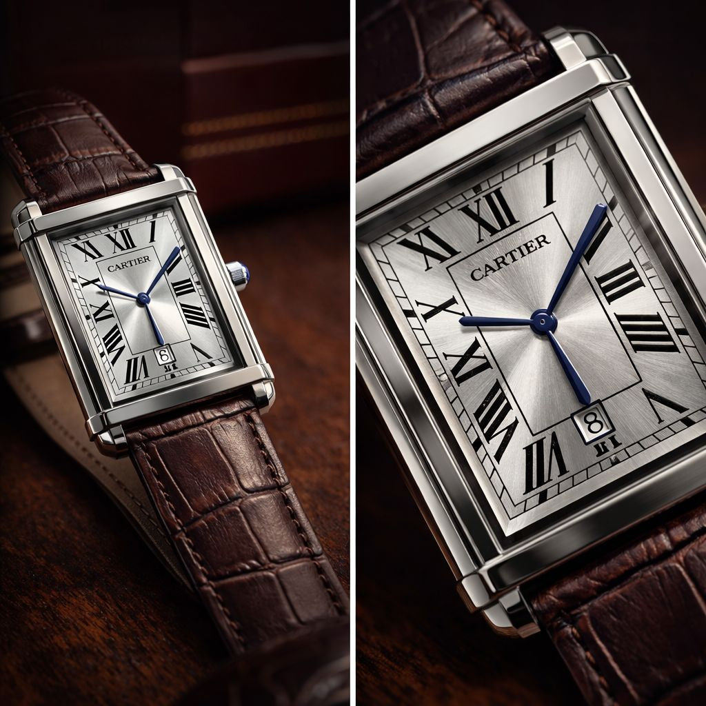 Classic Business Style Watch for Men | Elegant Tank Design with Date Display