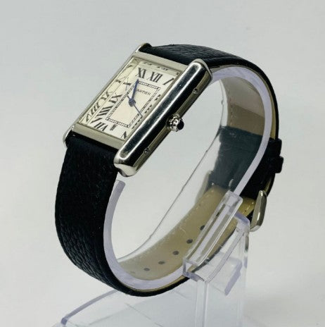 Old Money Tank Style Watch for Men | Premium Silver Case | White Dial | Black Brown Strap