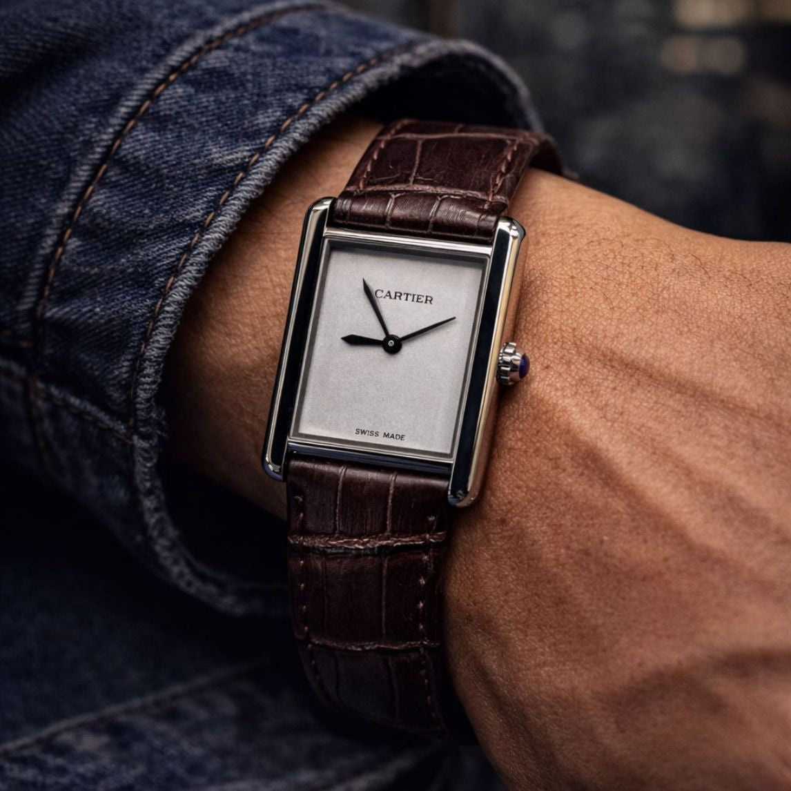 ROYAL EDGE | Premium Tank Watch Classic Square Dial Luxury Slim Body Stainless Steel Strap with Gift Box