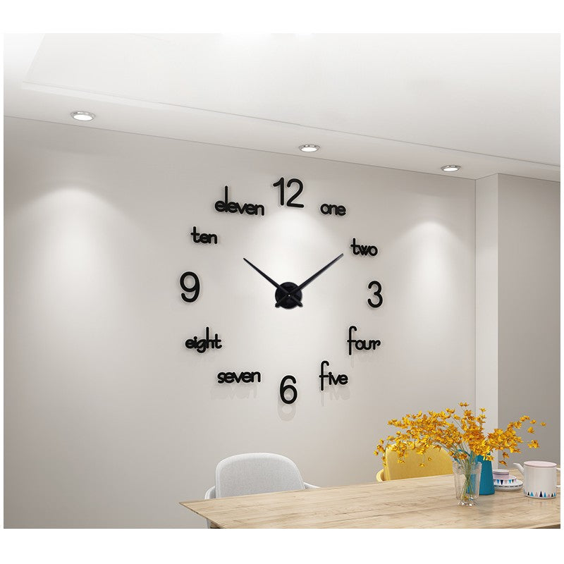 24" Modern 3D Wooden Wall Clock – Large Quartz Home Decor