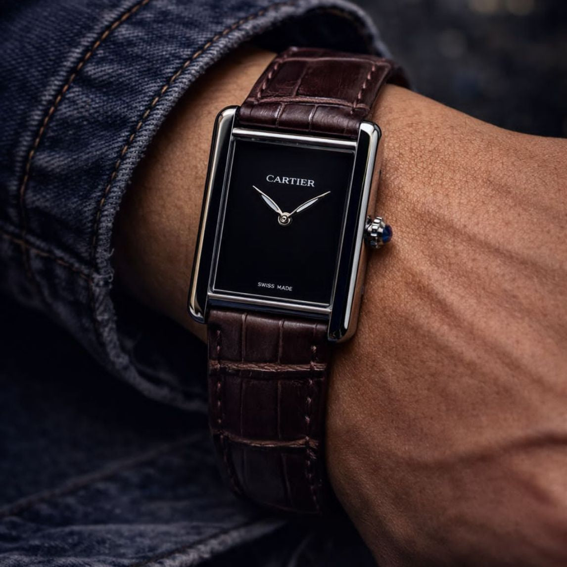 ROYAL EDGE | Premium Tank Watch Classic Square Dial Luxury Slim Body Stainless Steel Strap with Gift Box